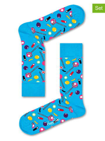 Happy Socks Skarpety (2 pary) "Candy" w kolorze niebieskim ze wzorem