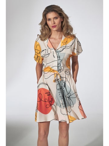 Figl Sukienka w kolorze kremowym ze wzorem