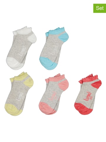 Lamino 5-delige set: sokken lichtgrijs gemêleerd/meerkleurig