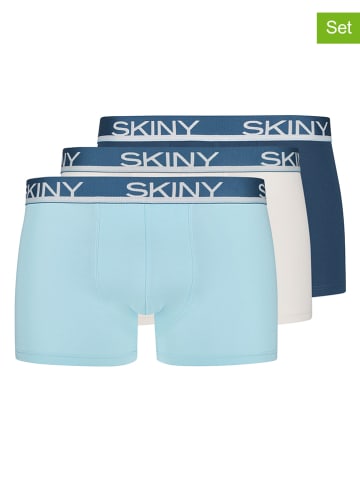 Skiny 3-delige set: boxershorts donkerblauw/lichtblauw/wit