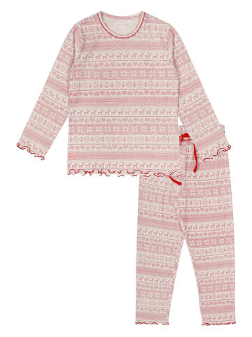 Claesens Pyjama in Creme/ Rot