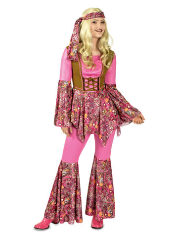 CHAKS 3-delig kostuum "California Hippie" roze/meerkleurig