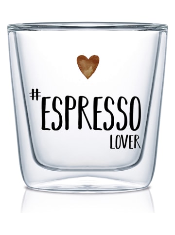 Ppd Dubbelwandig glas "Espresso Coffee Lover" transparant - 100 ml