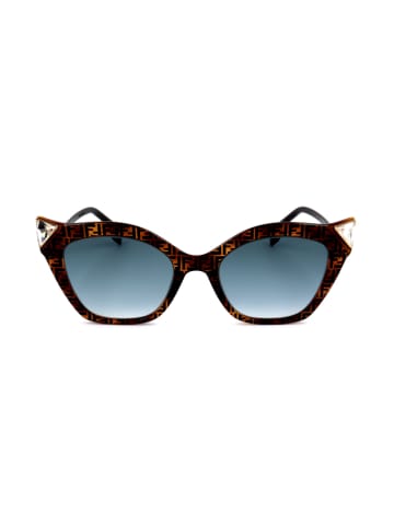 Fendi Damskie okulary przeciwsłoneczne w kolorze złoto-brązowo-niebieskim