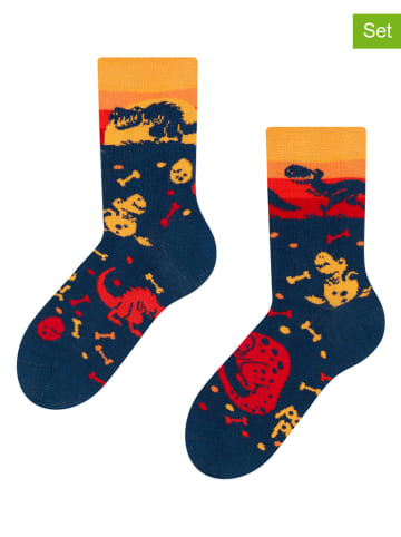 Dedoles 2-delige set: sokken donkerblauw/geel/rood