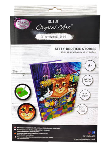 DIY Crystal Art Kit Diamond Painting-Notizbuch "Kitten Bedtime" - 6+