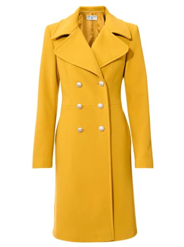 Heine Wełniany płaszcz w kolorze żółtym