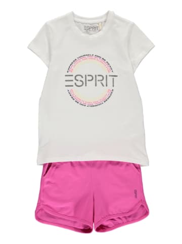 ESPRIT 2-delige outfit wit/roze