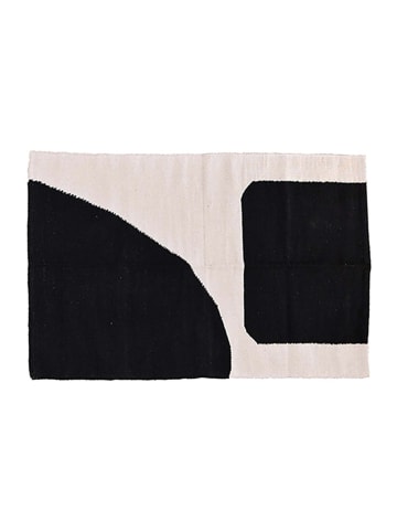 Deco Lorrie Katoenen tapijt "Bloop" zwart/naturel