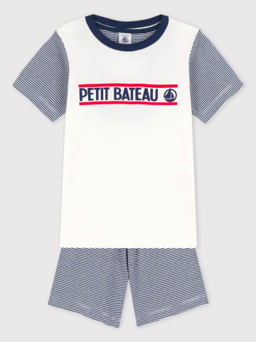 PETIT BATEAU Pyjama donkerblauw/wit