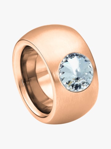 Steel_Art Rosévergulde ring met kristal