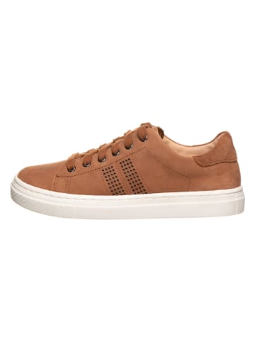 Richter Shoes Skórzane sneakersy w kolorze brązowym