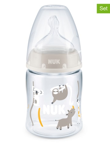 NUK 2-delige babyflessenset "First Choice+" grijs - 150 ml