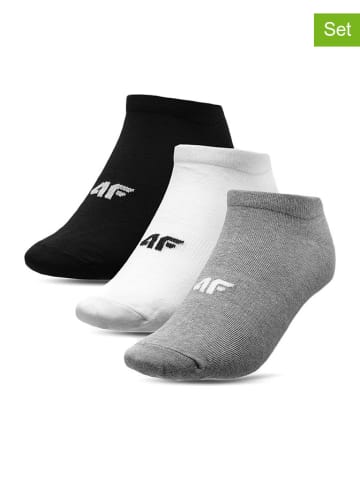 4F 3-delige set: sokken wit/zwart/grijs