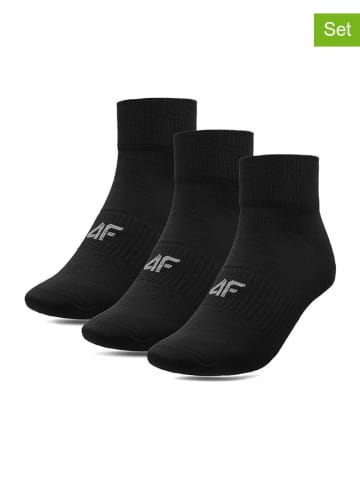 4F 3-delige set: sokken zwart