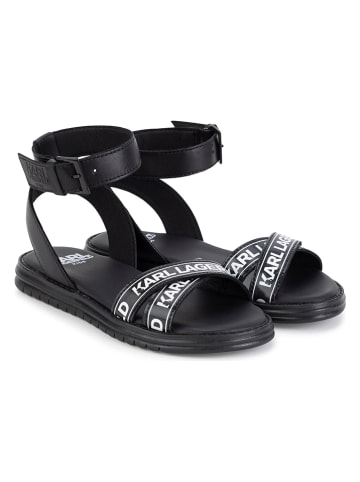Karl Lagerfeld Kids Skórzane sandały w kolorze czarnym