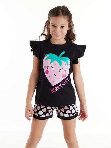 Deno Kids 2-delige outfit "Berry Cute" zwart/lichtroze