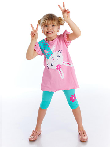 Deno Kids 2-delige outfit "Bunny" lichtroze/turquoise