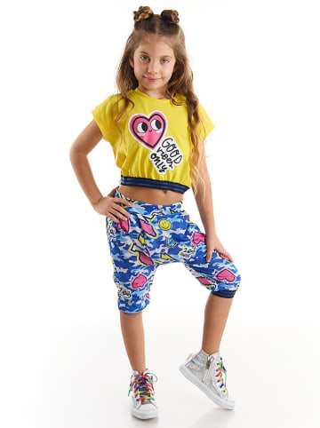 Deno Kids 2-delige outfit "Blink" geel/meerkleurig