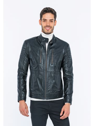 Basics & More Leren jas zwart