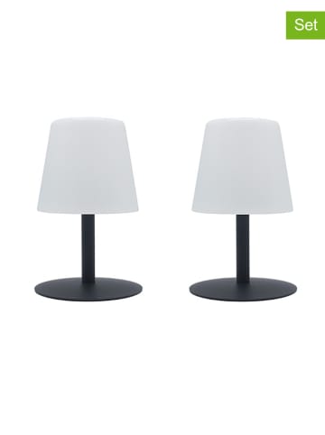 Lumisky 2-delige set: ledbuitenlampen "Standy Mini" wit/zwart - (H)26 x Ø 15 cm