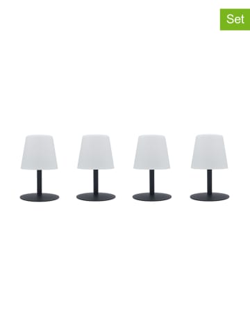 Lumisky 4-delige set: ledbuitenlampen "Standy Mini" zwart/wit - (H)26 x Ø 15 cm