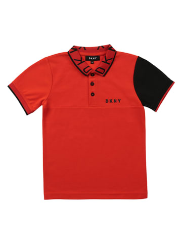 DKNY Koszulka polo w kolorze czerwono-czarnym