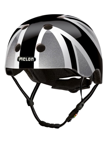 Melon Helmets Fietshelm "Union Jack Plain" zwart/zilverkleurig
