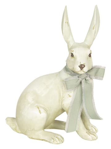 Clayre & Eef Decoratief figuur "Zittend konijn" mintgroen - (B)20 x (H)28 x (D)11 cm