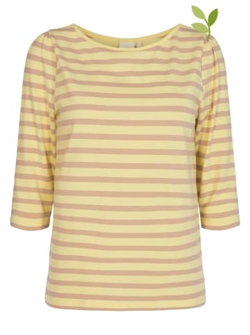 NÜMPH Koszulka "Nudaia" w kolorze beżowo-żółtym