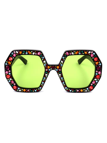 Gucci Dameszonnebril zwart-meerkleurig/groen