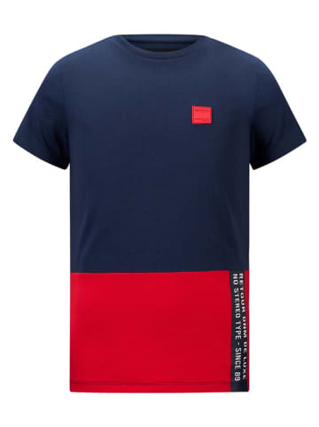 Retour Shirt "Raoul" rood/donkerblauw