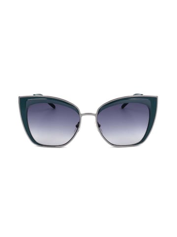 Karl Lagerfeld Damskie okulary przeciwsłoneczne w kolorze srebrno-niebiesko-zielonym