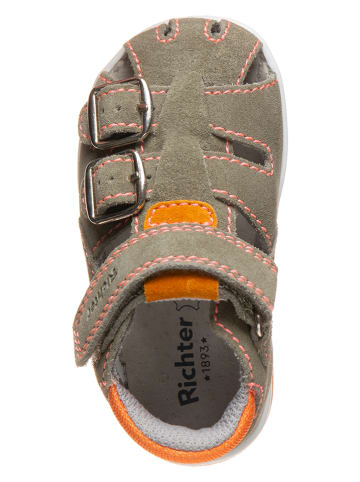 Richter Shoes Leren enkelsandalen kaki