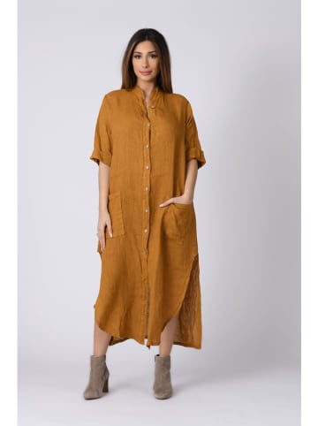 Plus Size Company Linnen jurk "Kara" camel