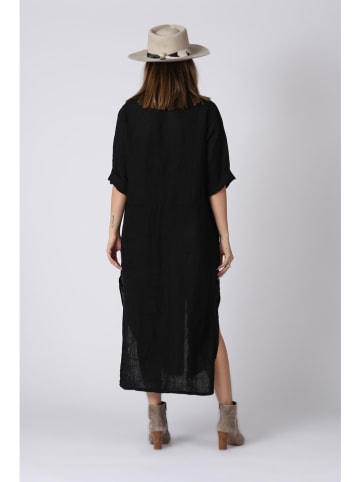 Plus Size Company Linnen jurk "Kara" zwart