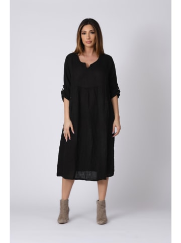 Plus Size Company Linnen jurk "Kate" zwart