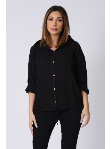 Plus Size Company Linnen blouse "Katie" zwart
