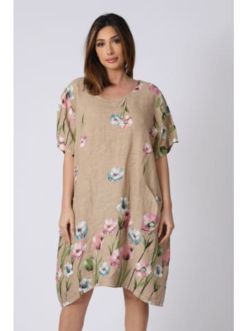 Plus Size Company Linnen jurk "Lou" taupe