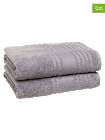 Avance 2-delige set: badhanddoeken grijs - (L)140 x (B)70 cm
