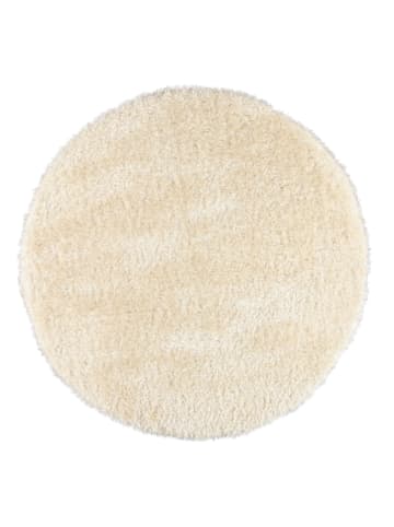 Lamino Hoogpolig tapijt beige - Ø 100 cm