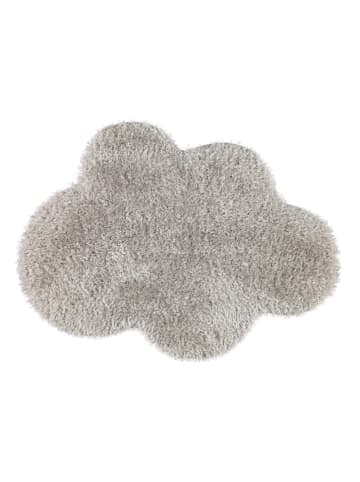 Lamino Hoogpolig tapijt grijs - (L)100 x (B)75 cm