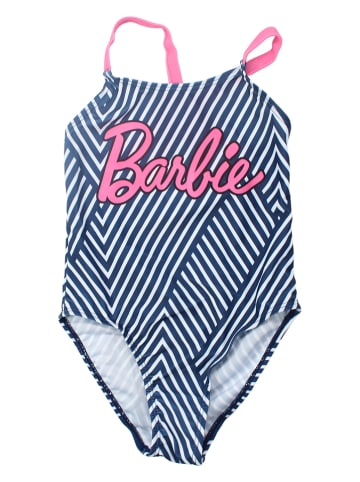 Barbie Strój kąpielowy "Barbie" w kolorze granatowo-jasnoróżowo-białym