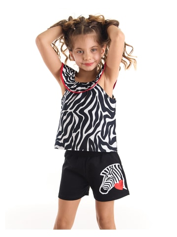 Deno Kids 2-delige outfit "Zebra" zwart