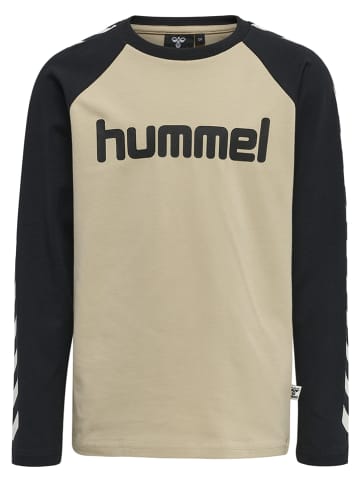 Hummel Koszulka w kolorze beżowo-ciemnobrązowym