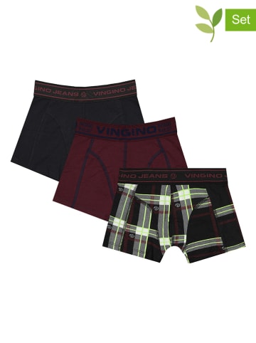 Vingino 3-delige set: boxershorts zwart/bordeaux