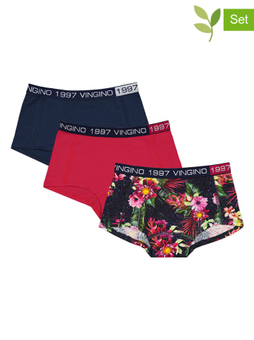 Vingino 3-delige set: hipsters rood/donkerblauw