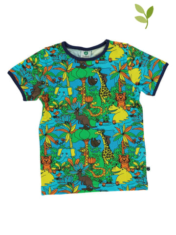 Småfolk Shirt "Jungle" turquoise/meerkleurig