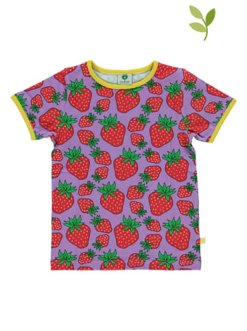 Småfolk Koszulka "Strawberry" w kolorze lawendowym