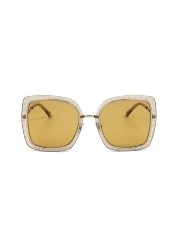 Jimmy Choo Damskie okulary przeciwsłoneczne w kolorze złoto-beżowym